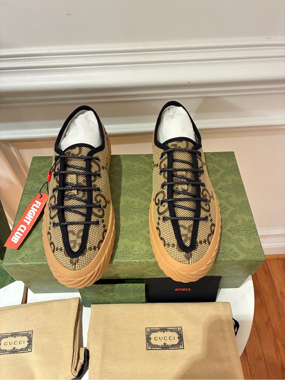 Authentic Gucci maxi Gg low caramel sneakers - Picture 3 of 7